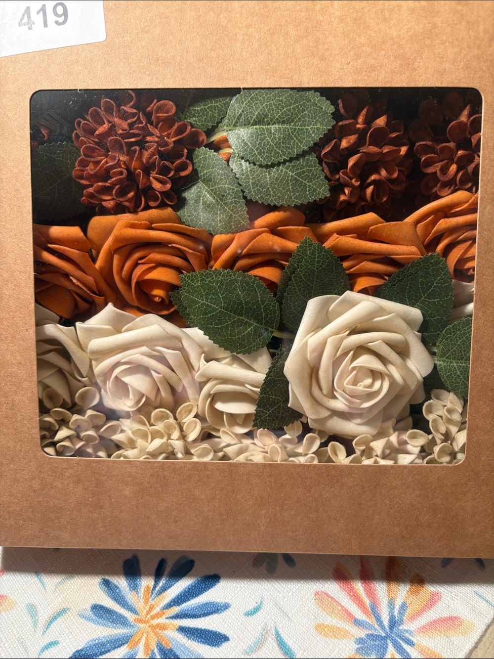 Home Essentials Cream & Burnt Orange Foam Rose Assortment